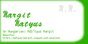 margit matyus business card